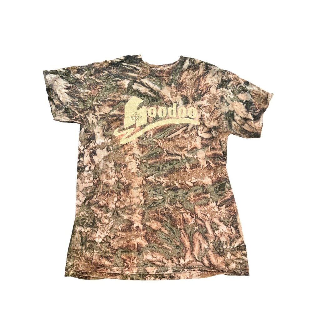 Colortone Hoodoo Tie Dye Camo T-Shirt Mens Medium Brown Green Graphic Tee 0345